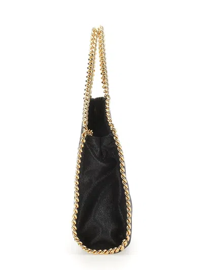Stella Mccartney Falabella Mini Black Handbag With Handle And Chain Shoulder Strap In Eco Leather Woman In Black