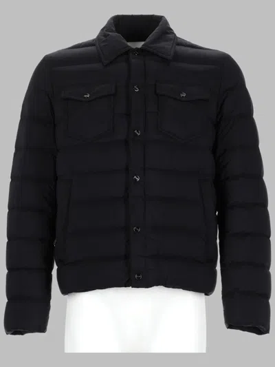 Herno Collared Neck Padded Coat Front Pockets In Black