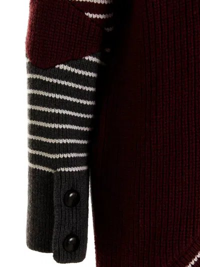 Stella Mccartney Stripe Wool Long Sweater Coat In Multi