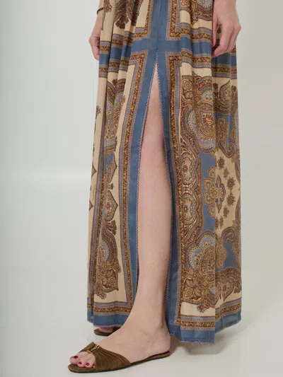 Zimmermann Womens Dark Blue Paisley Mahon Printed Silk Maxi Dress In Blue