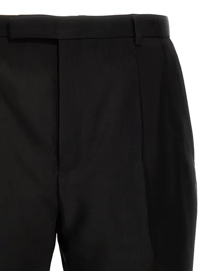 Saint Laurent Black Flat Front Pants In Black