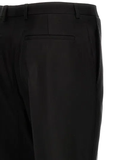 Saint Laurent Black Flat Front Pants In Black