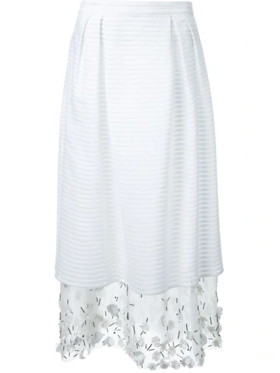 Mother Of Pearl Embellished Layered Skirt