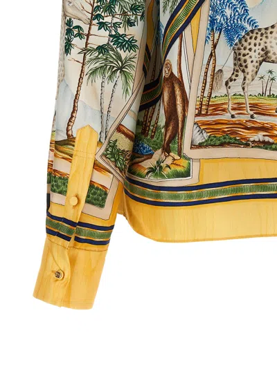 Gucci Bicolor Silk Pattern Shirt In Multi