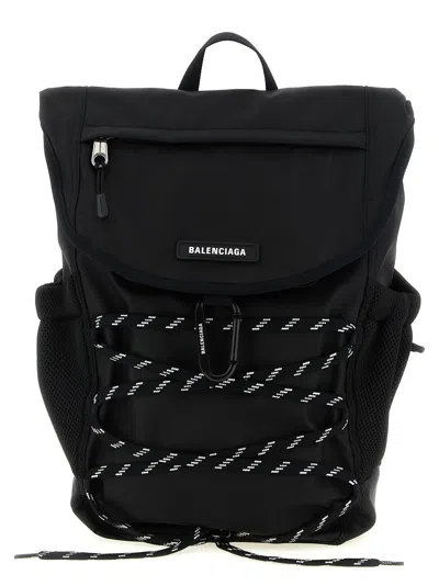 Balenciaga Ripstop Logo Backpack In Black