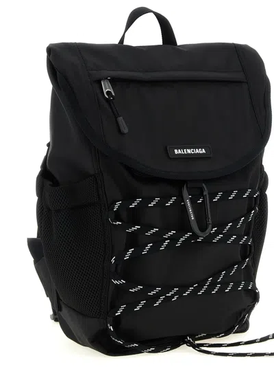 Balenciaga Ripstop Logo Backpack In Black
