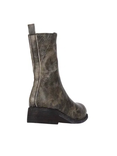 Guidi Leather Boots With Front Zip In Gray
