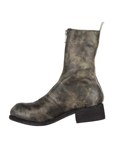 Guidi Leather Boots With Front Zip In Gray