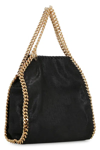 Stella Mccartney Falabella Mini Black Handbag With Handle And Chain Shoulder Strap In Eco Leather Woman In Black