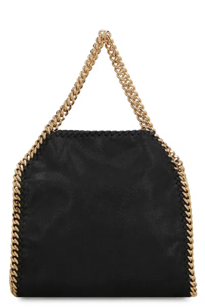 Stella Mccartney Falabella Mini Black Handbag With Handle And Chain Shoulder Strap In Eco Leather Woman In Black