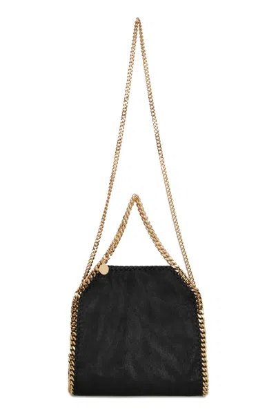 Stella Mccartney Falabella Mini Black Handbag With Handle And Chain Shoulder Strap In Eco Leather Woman In Black