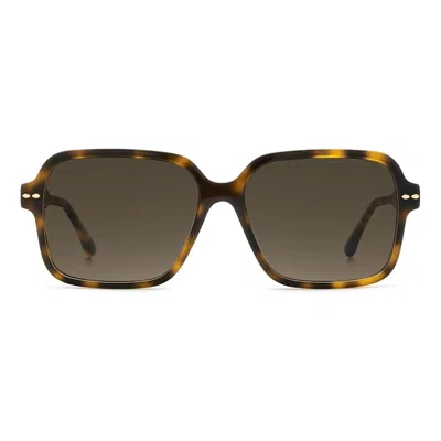 Isabel Marant 57mm Gradient Rectangular Sunglasses In Neutral