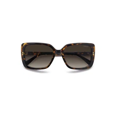 Polaroid 55mm Polarized Rectangular Sunglasses In White