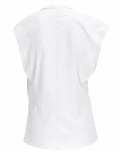 Isabel Marant Organic Cotton Ribbed Crew-neck Asymmetric Sleeveless Cutout T-shirt In White