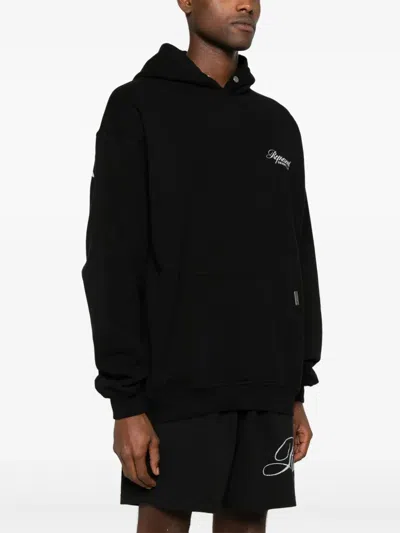Represent Black Hoodie With Logo Lettering Detail On The Front And Maxi Logo Print On The Rear In Cotton Man In Black