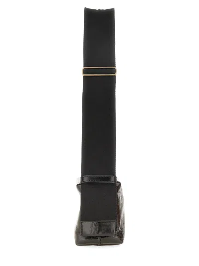Uma Wang Logo-debossed Shoulder Bag In Black