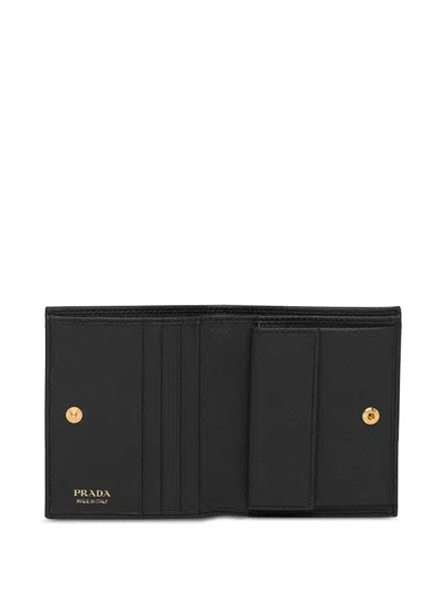 Prada Black Leather Wallet In Black