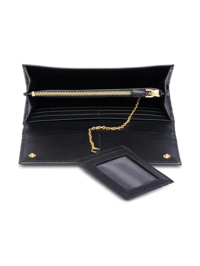 Prada Black Leather Wallet In Black