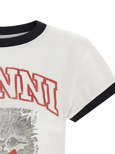Ganni Printed T-shirt In White