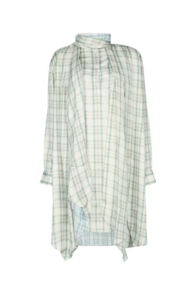 Acne Studios Check Tunic Dress In Multi