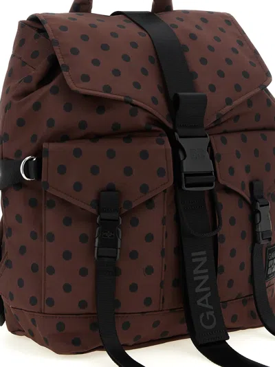 Ganni 're-tech' Backpack In Brown
