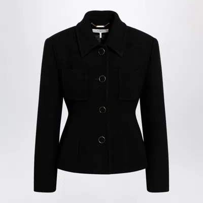 Chloé Chic Virgin Wool Stretch Jacket With Soft Cotton-viscose Lining In Black