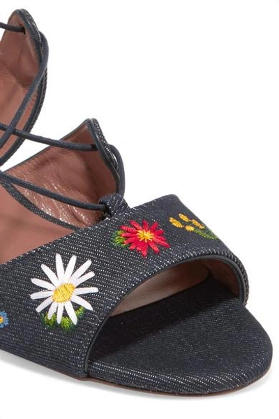 Shop Tabitha Simmons Isadora Embroidered Denim Sandals