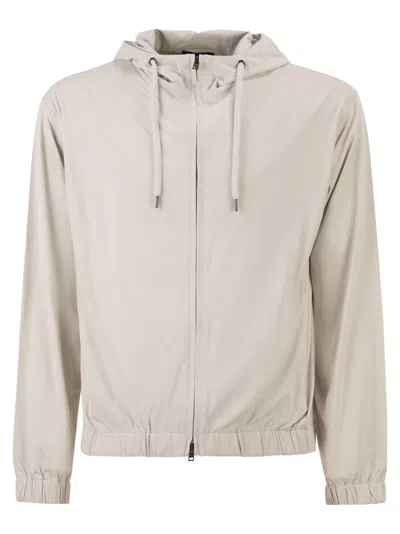 Herno Men Stretch Techno-nylon Bomber Jacket In Neutral