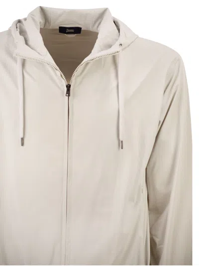 Herno Men Stretch Techno-nylon Bomber Jacket In Neutral
