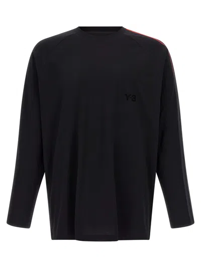 Y-3 Gradient 3 Stripe Ls T-shirt In Black