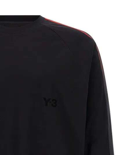 Y-3 Gradient 3 Stripe Ls T-shirt In Black