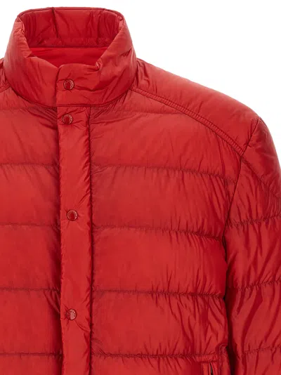 Moncler Selves Down Jacket High Collar Pockets In Red