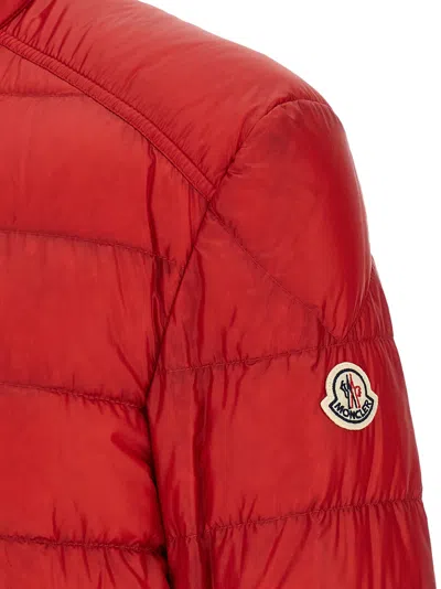 Moncler Selves Down Jacket High Collar Pockets In Red