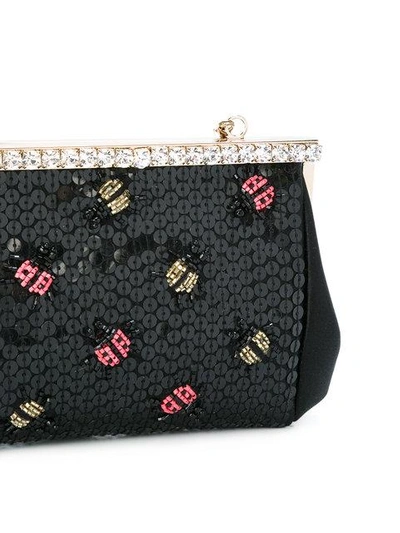 Shop Red Valentino Lady Bugs Embellished Clutch - Black