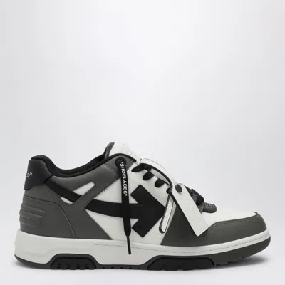Off-white Out Of Office Grey Low Top Sneakers With Logo Patch On The Tongue And Contrasting Stitching In Leath In Gray
