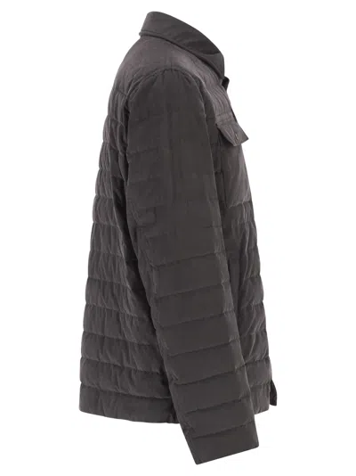 Herno Men Shirt-style Down Jacket In Gray