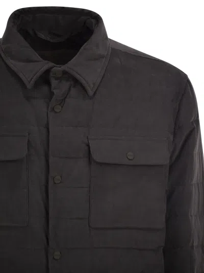 Herno Men Shirt-style Down Jacket In Gray