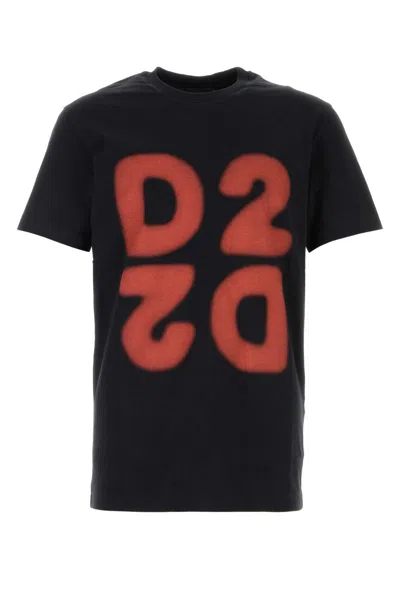 Dsquared2 Cotton Printed T-shirt In Black
