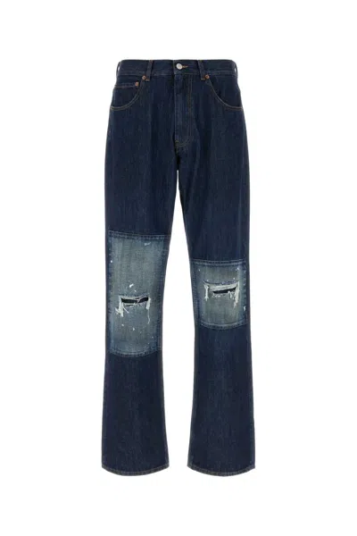Mm6 Maison Margiela Patchwork Insert Jeans In Blue