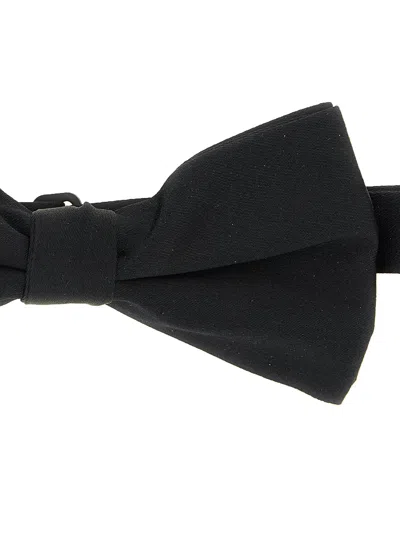 Valentino Black Solid Bowties In Black