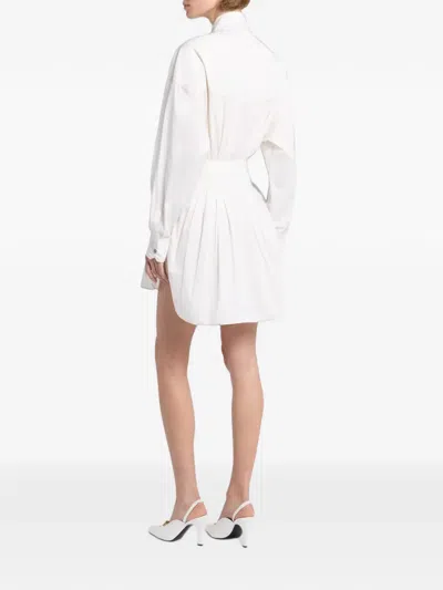 Versace Medusa Shirt Dress Chest Pockets Waist Detail In White