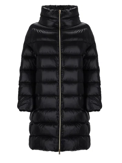 Herno Navy Blue Nylon Matilde Down Jacket In Black