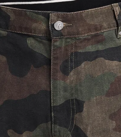 Represent Camo Print Cargo Shorts In Green