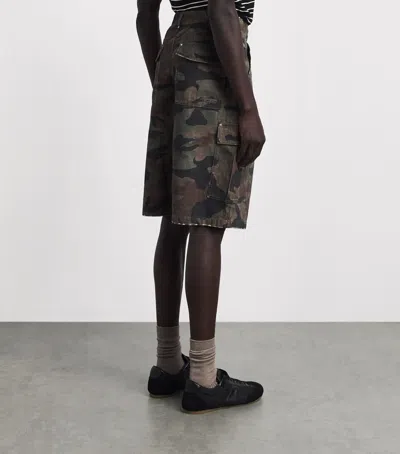 Represent Camo Print Cargo Shorts In Green