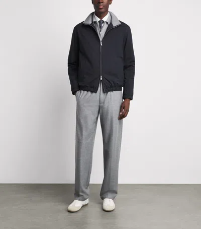 Lardini Shell Bomber Jacket In Blue