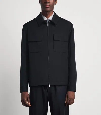 Lardini Zip-up Flap-pocket Jacket In Blue