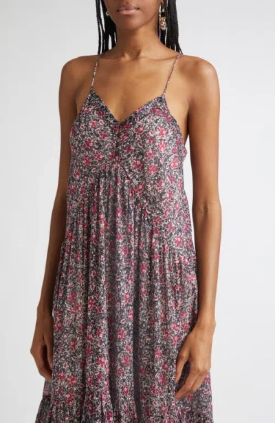 Isabel Marant Étoile Sabba Cotton Floral Printed Dress In Purple