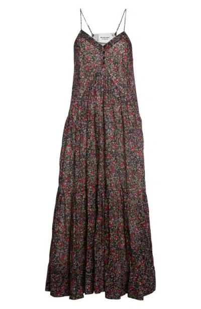 Isabel Marant Étoile Sabba Cotton Floral Printed Dress In Purple