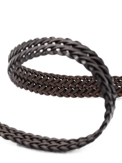 Anderson's Leather Woven Belt In Pink