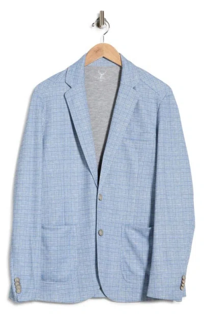 Nicoby Stretch Knit Patterned Blazer In Blue